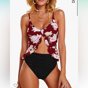 Junior’s High Waisted Two Piece Bikini Swimsuit